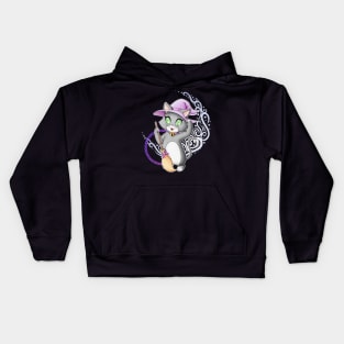 Cute witch cat Kids Hoodie